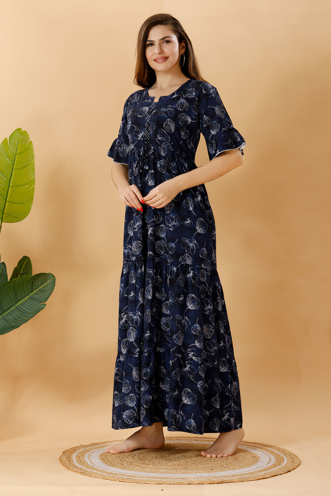 Rayon Cotton Frock style Nighty