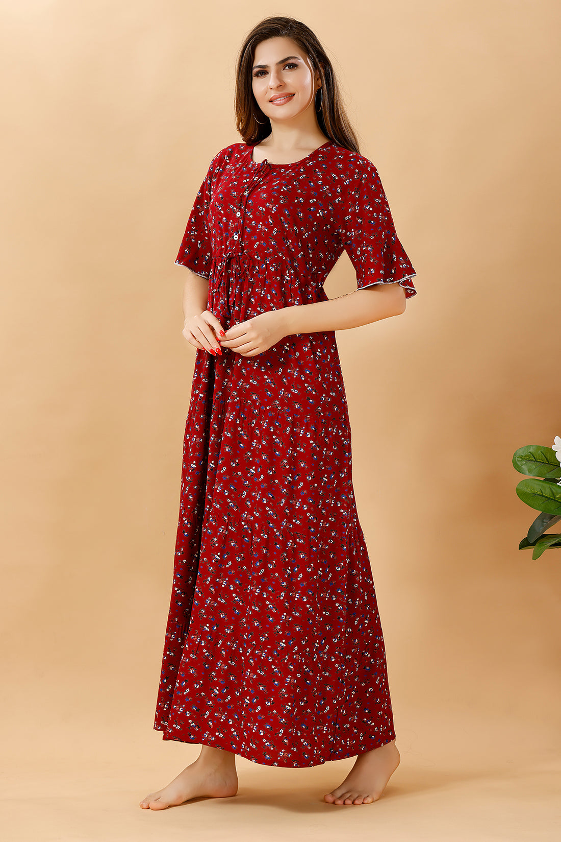 Beautiful Red Frock Style Nighty