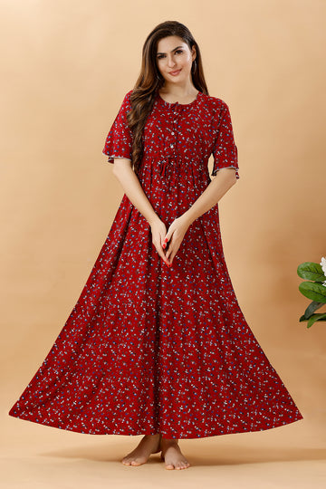 Beautiful Red Frock Style Nighty