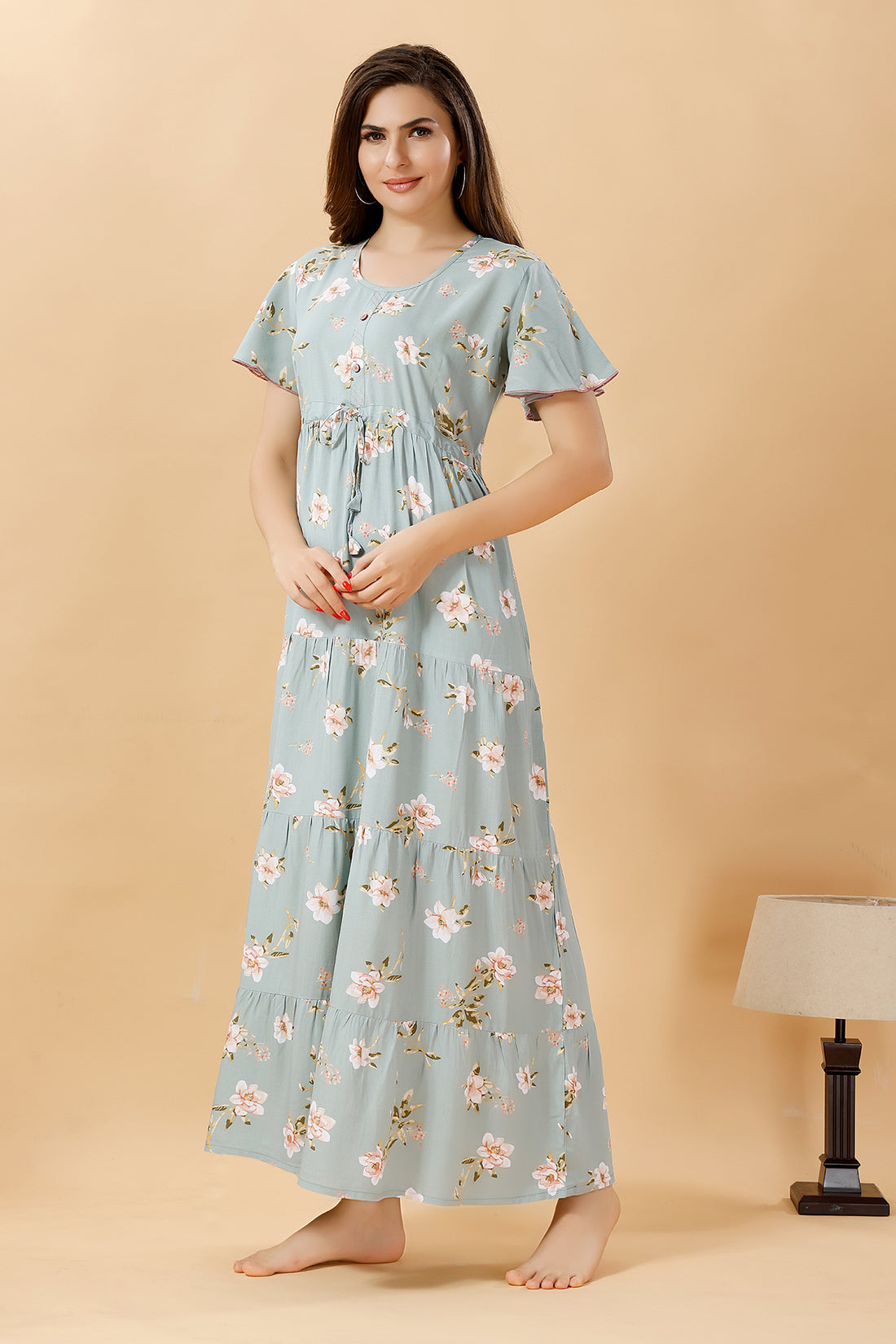 Frock Rayon Cotton Floral Nighty