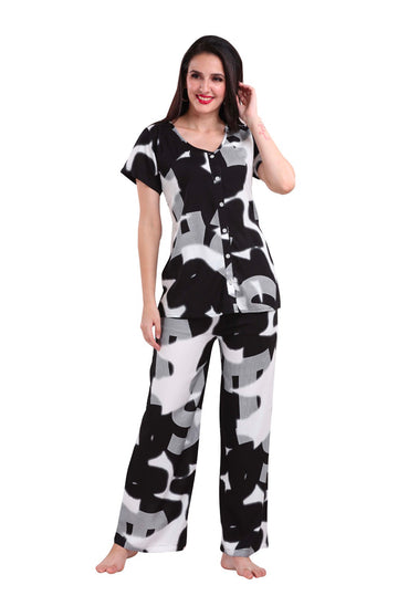 Black & White Rayon Cotton Cord Set