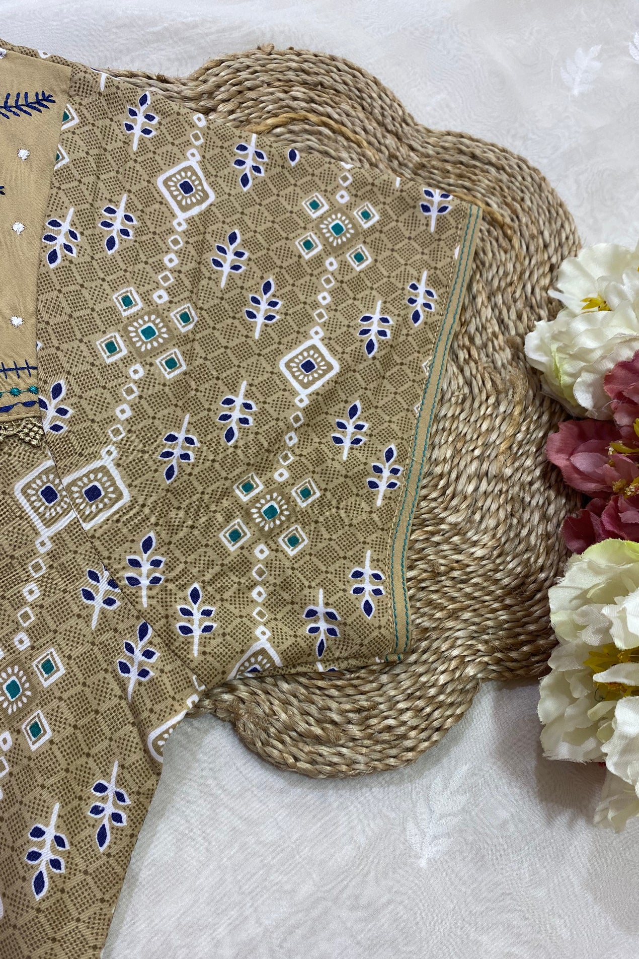 Brown Frills Cotton Nighty