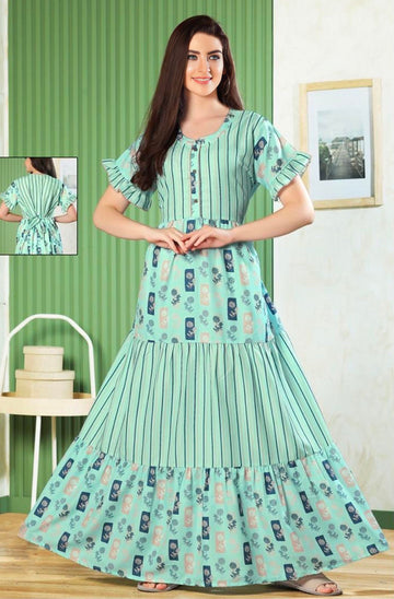 Green Frock Rayon Cotton Nighty