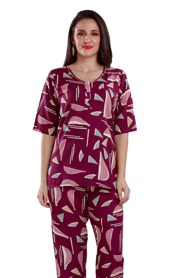 Grape Color Rayon Cotton Cord Set