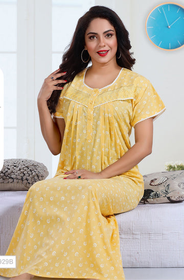 Cotton Frills Yellow SkinStory Nighty